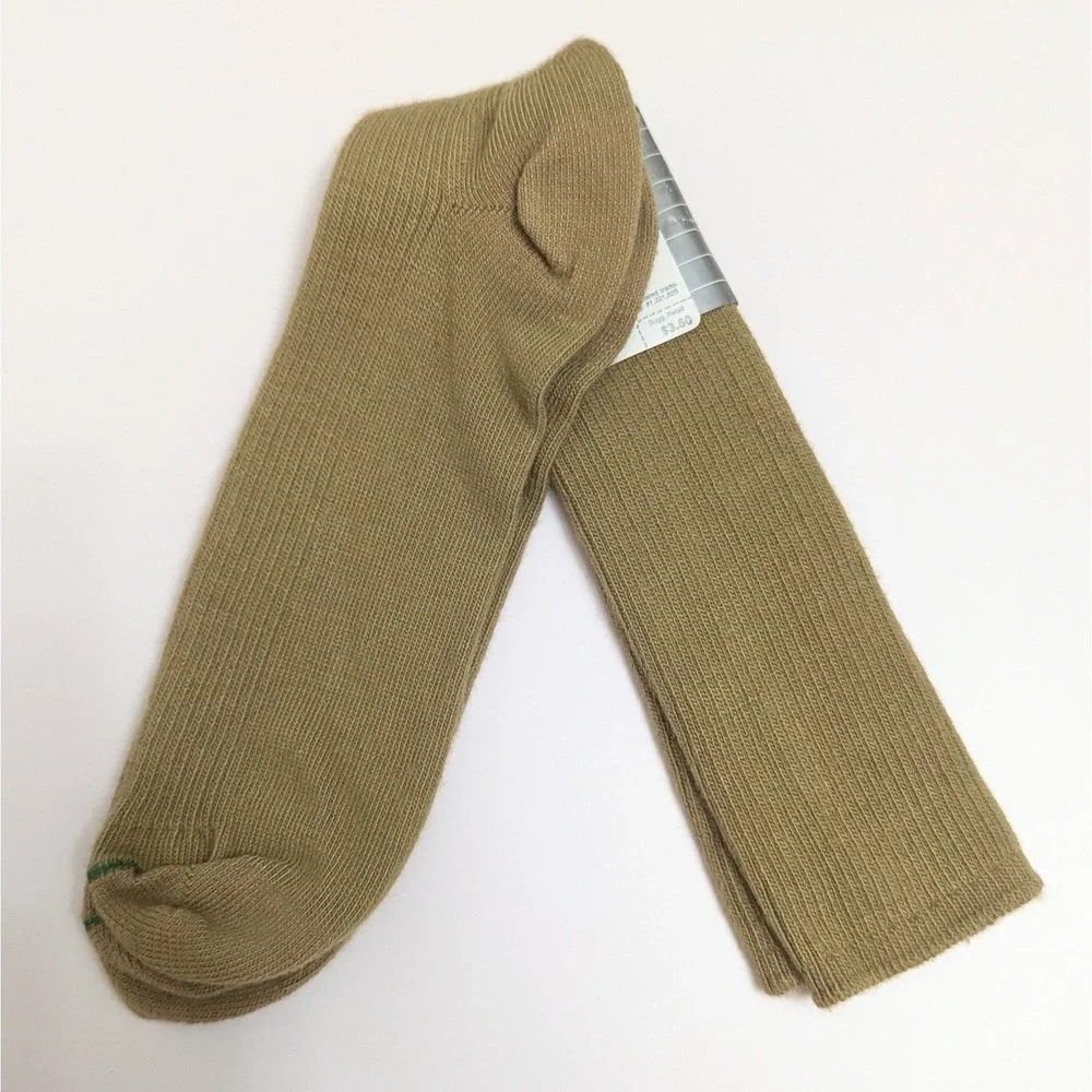 Burlington Top Brass Vintage Mens Socks Size 10-13 Khaki Tan Brown USA Made NOS